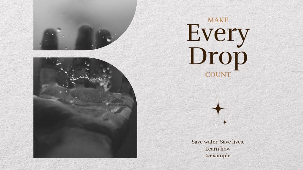 Save water blog banner template, editable text & design