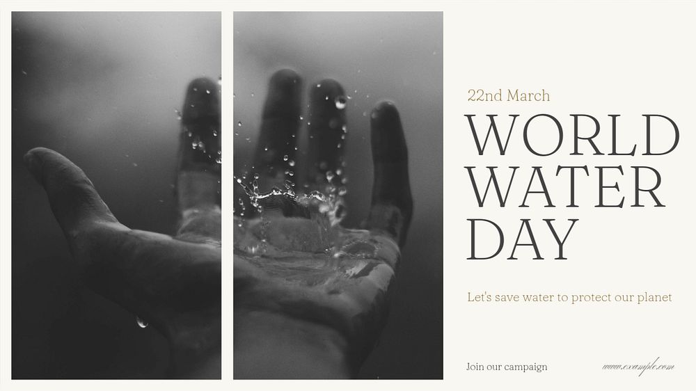 World water day blog banner template, editable text & design