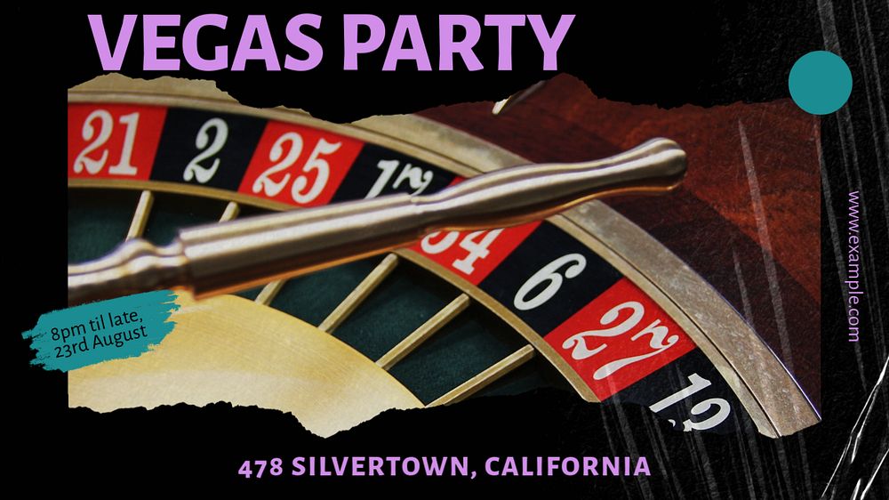 Vegas party blog banner template, editable design