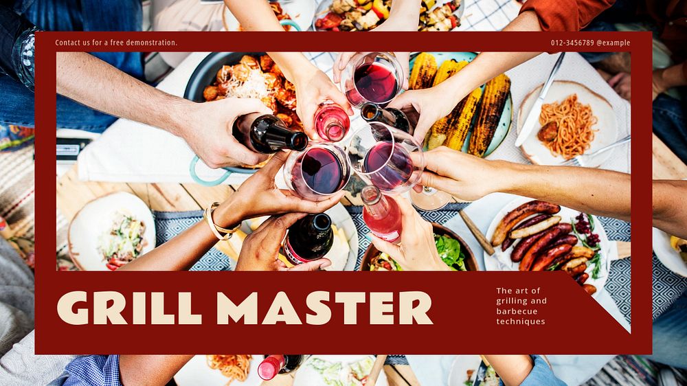 Grill Master blog banner template, editable design