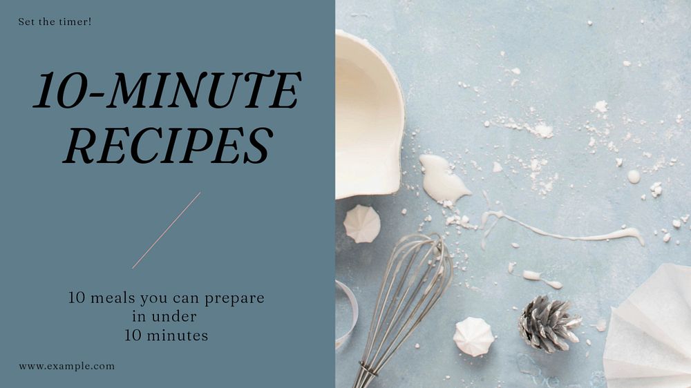 Quick food recipe blog banner template, editable text & design