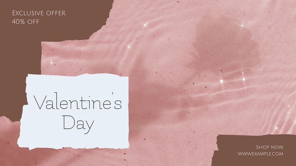 Valentine's day sale blog banner template, editable text & design