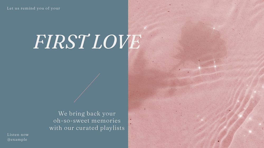 Love songs blog banner template, editable text & design