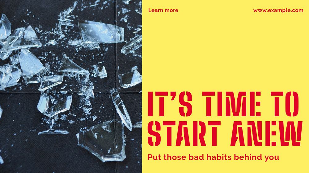 Bad habits blog banner template, editable design