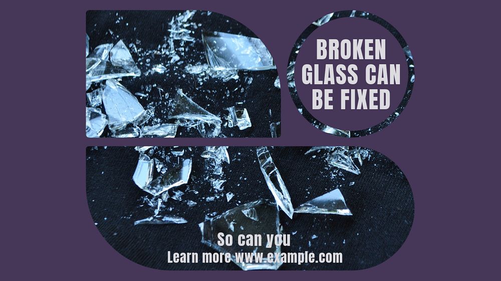 Broken glass blog banner template, editable design