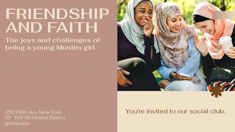 Friendship and faith blog banner template, editable design