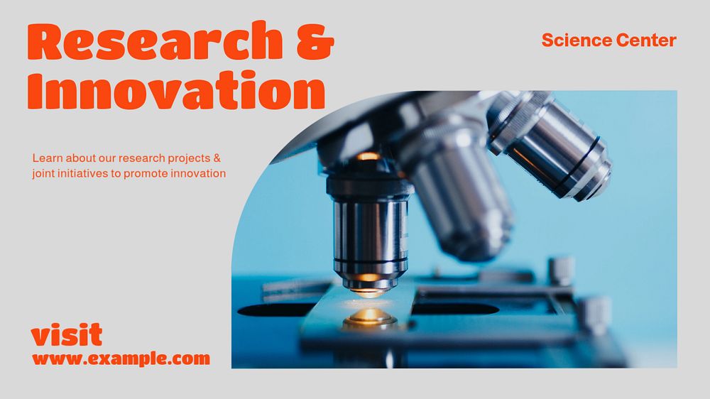 Science research & innovation blog banner template, editable design