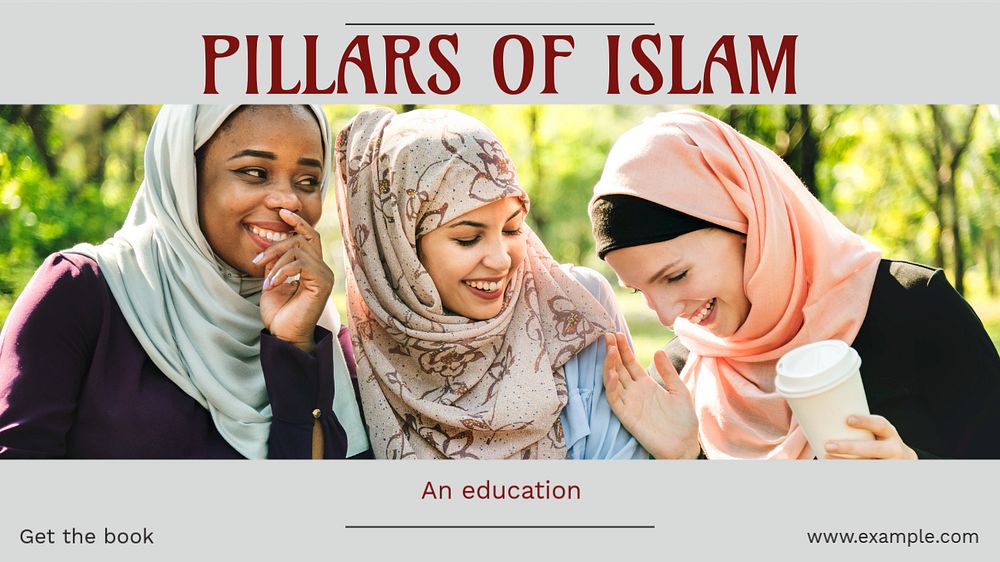 Islamic education blog banner template, editable design