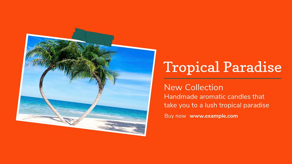 Tropical paradise blog banner template, editable design