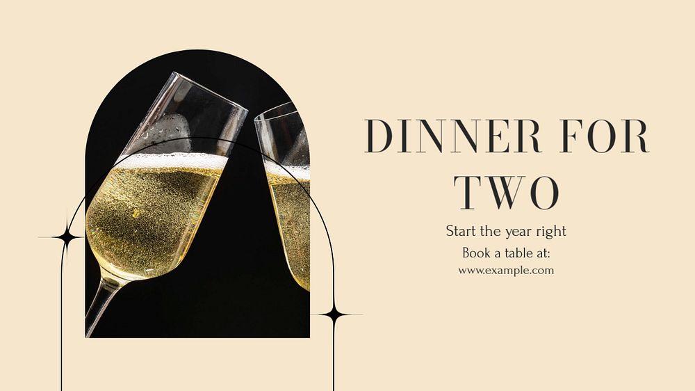 Dinner date blog banner template, editable text & design