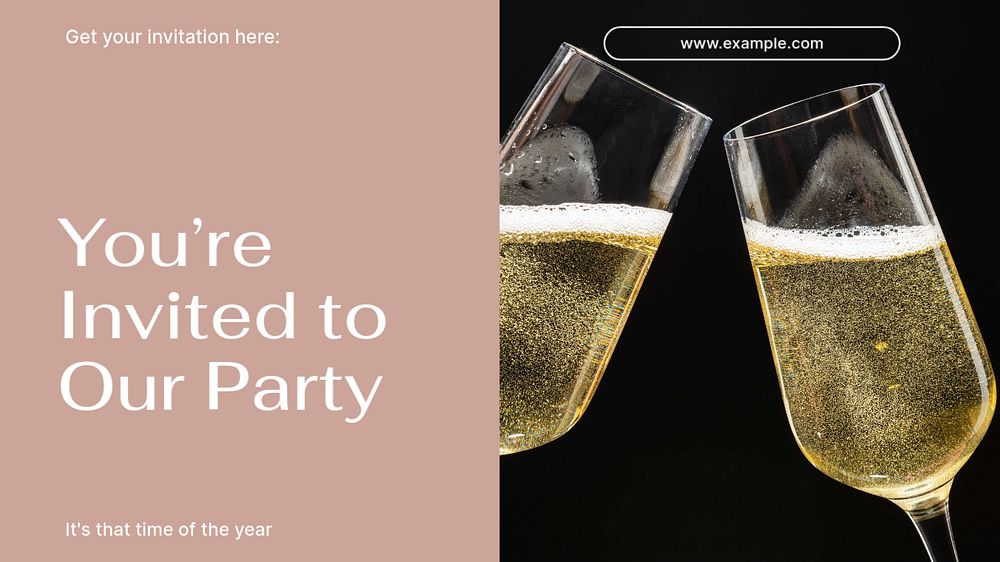 Party invitation blog banner template, editable text & design