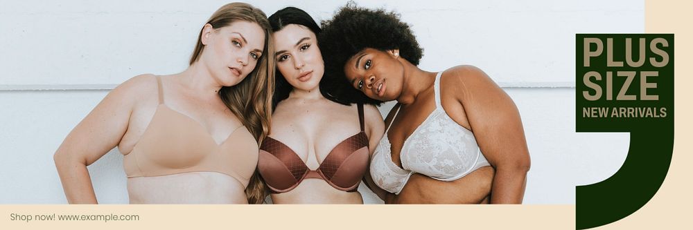 Plus size fashion email header template, editable design