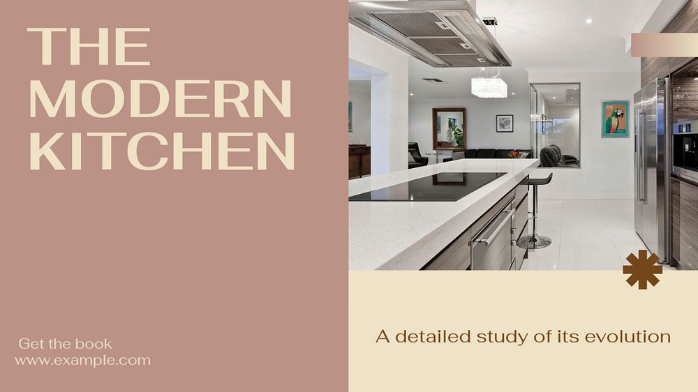 Modern kitchen blog banner template, editable design