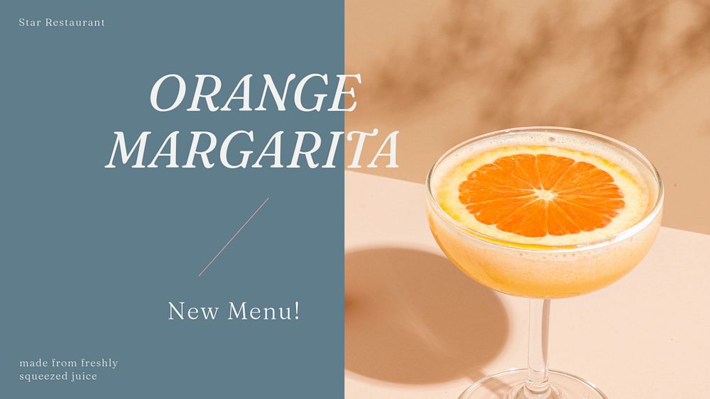 Margarita menu blog banner template, editable text & design