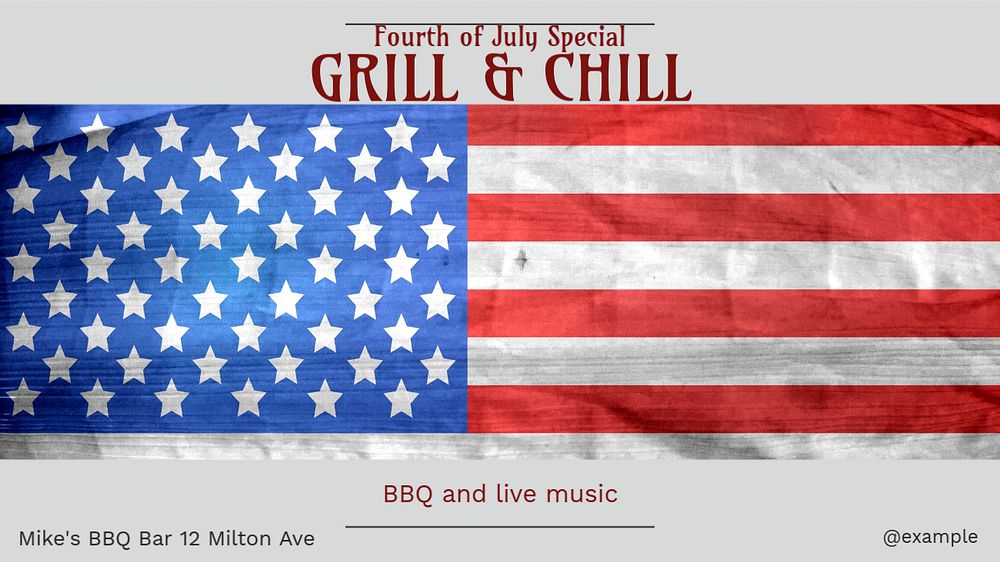 Independence day BBQ blog banner template, editable design