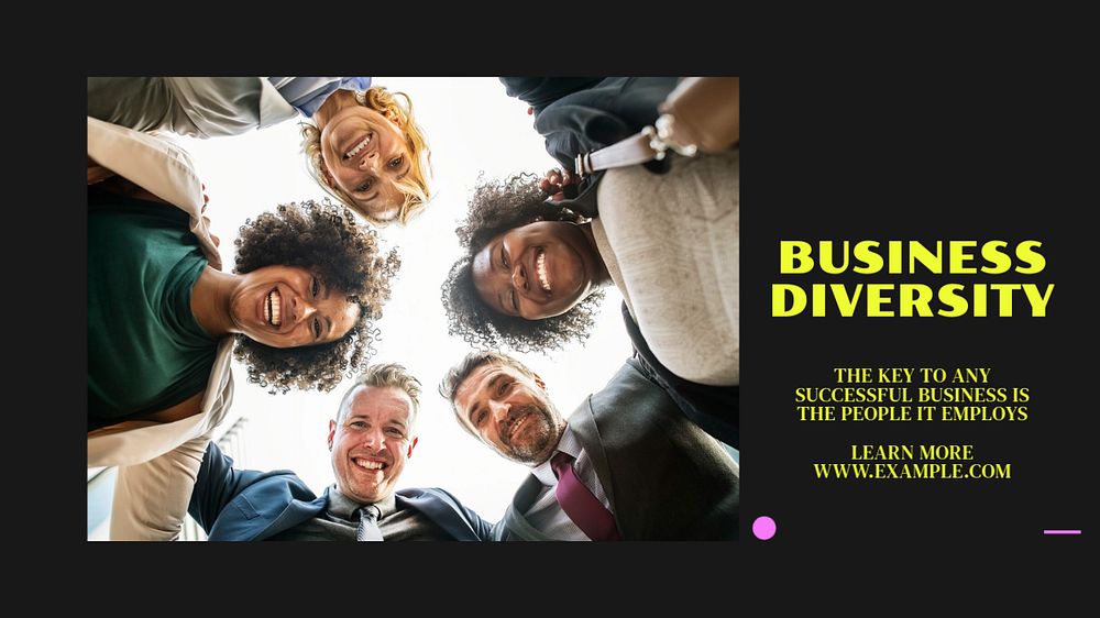 Business diversity blog banner template, editable design