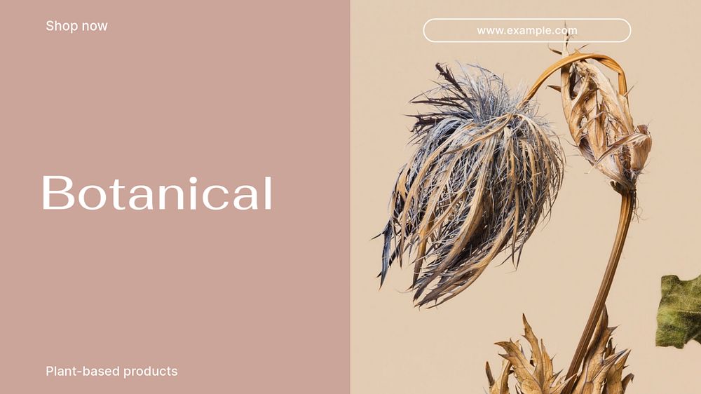 Botanical products blog banner template, editable text & design