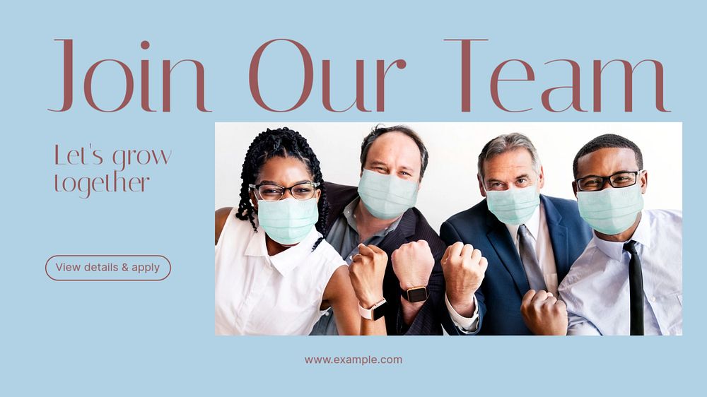 Join our team blog banner template, editable text & design
