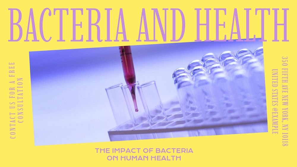 Bacteria and health blog banner template, editable design