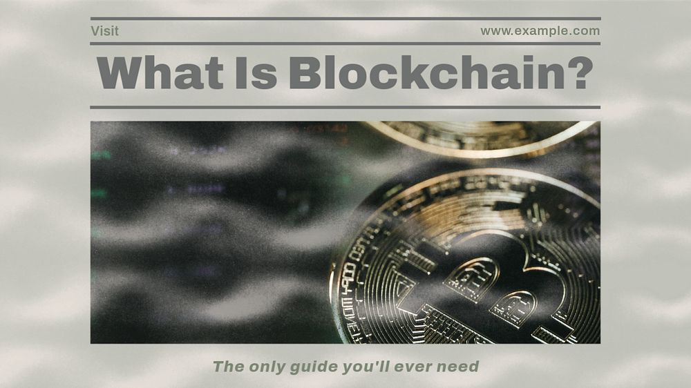 Blockchain blog banner template, editable design