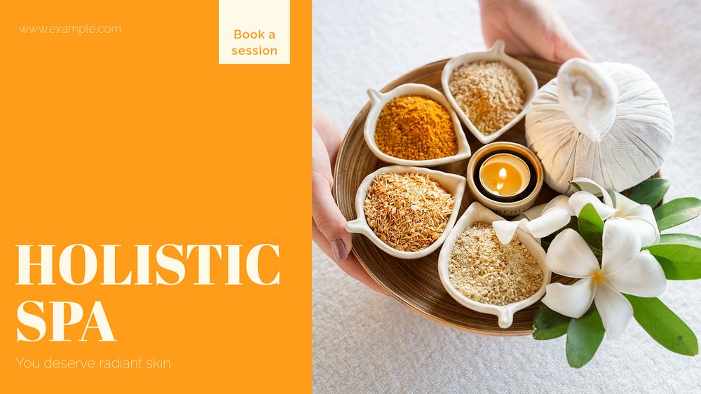 Holistic spa blog banner template, editable design