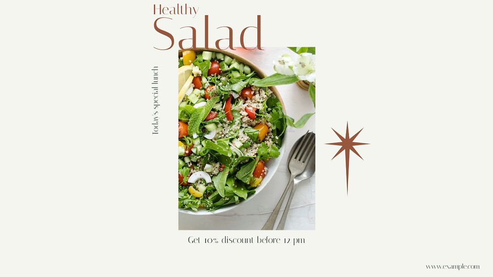 Healthy salad blog banner template, editable text & design