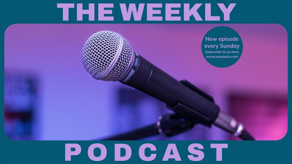 Weekly podcast blog banner template, editable design