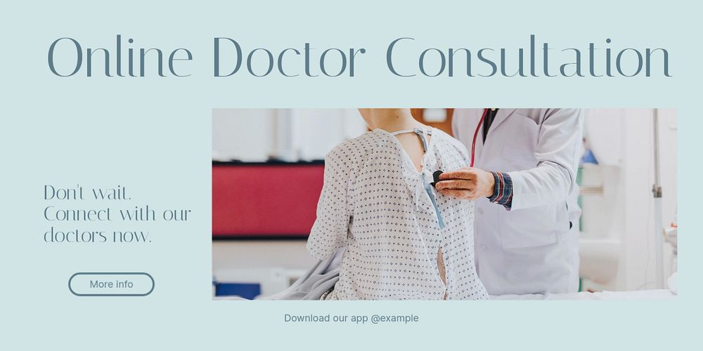 Online doctor consultation Twitter ad template, editable text & design