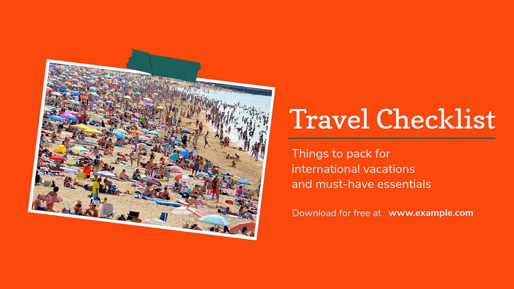 Travel checklist blog banner template, editable design