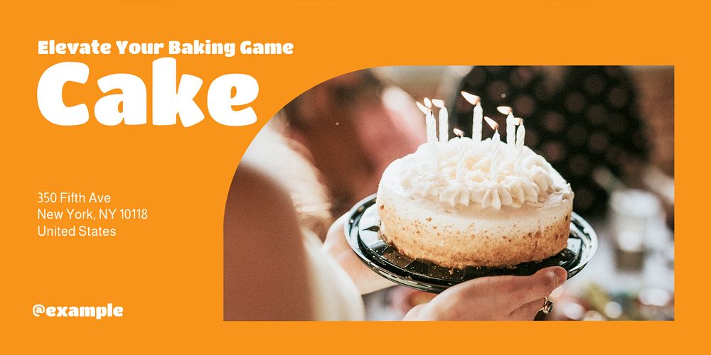 Elevate Your Baking Twitter post template, editable text