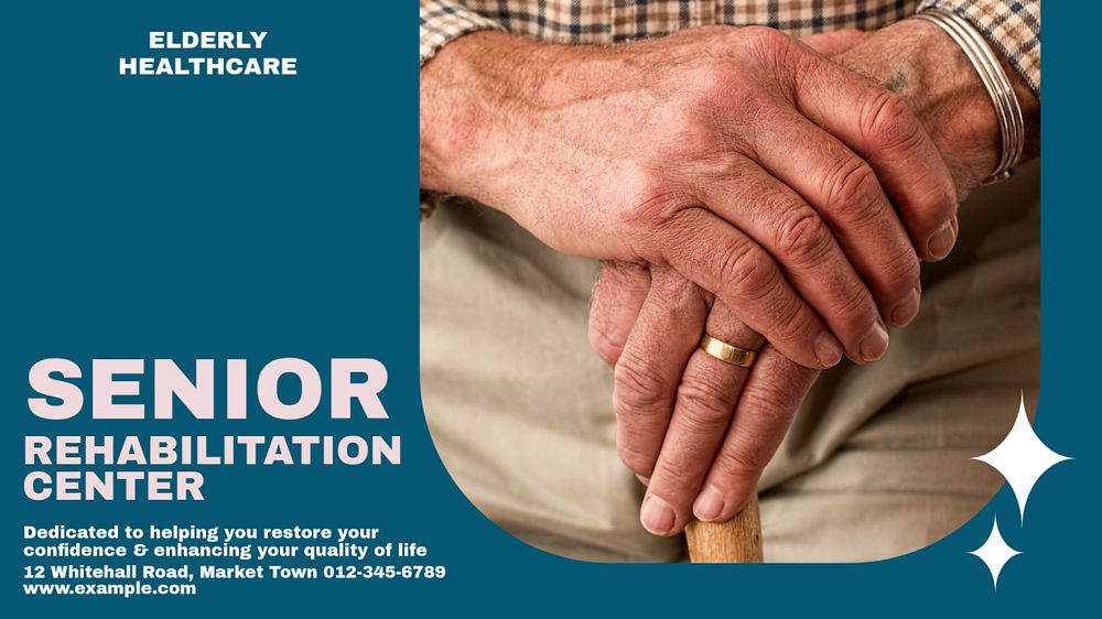 Senior rehabilitation blog banner template, editable design