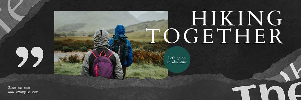 Hiking club email header template, editable design