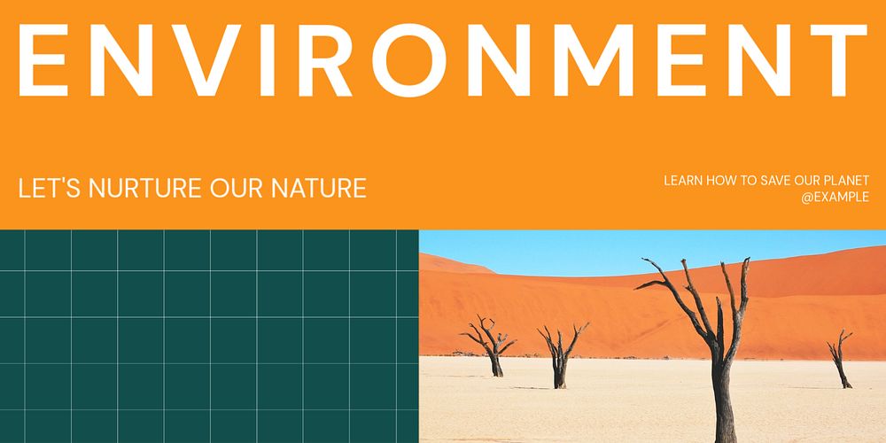 Environment & nature Twitter post template, editable text