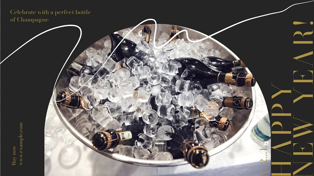 Champagne advertisement blog banner template, editable text & design