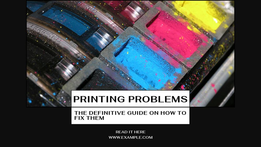 Printing problems blog banner template, editable design