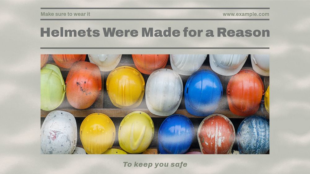 Safety helmets blog banner template, editable design