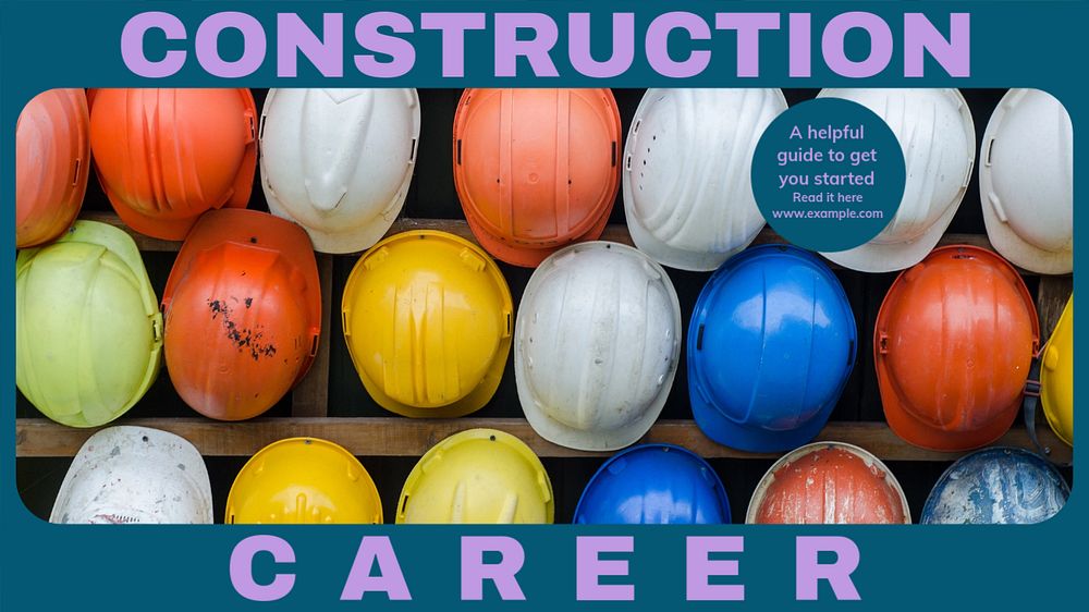 Construction career blog banner template, editable design