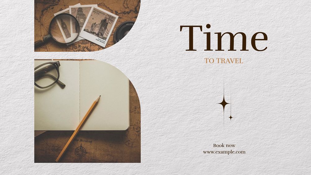 Time to travel blog banner template, editable text & design