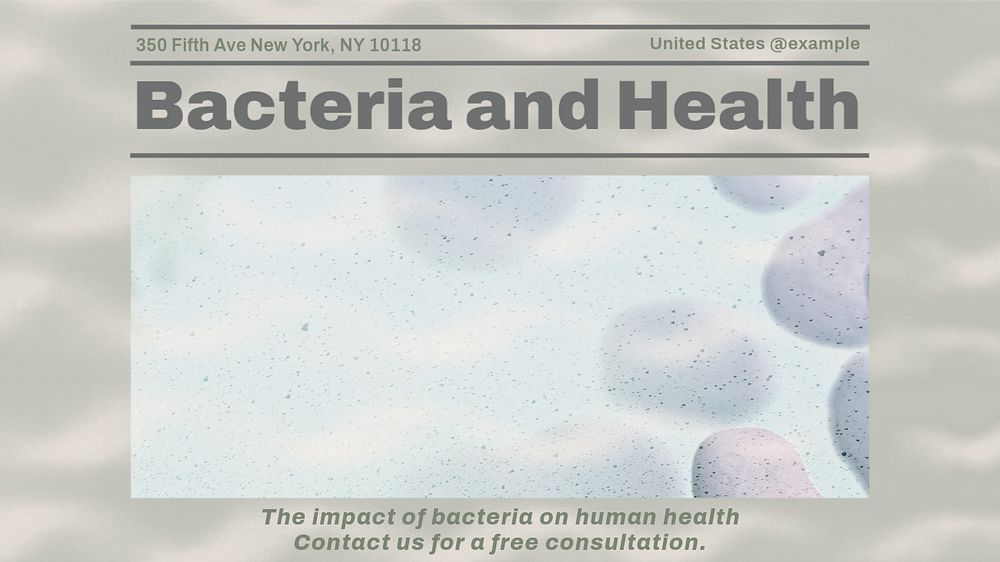 Bacteria and health blog banner template, editable design