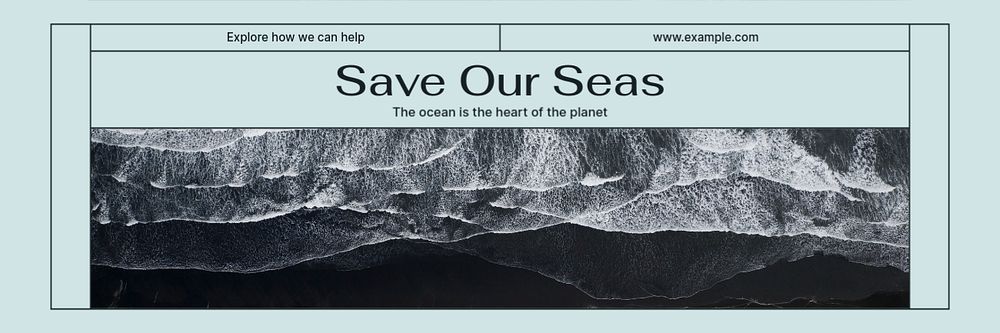 Save the seas email header template, editable design