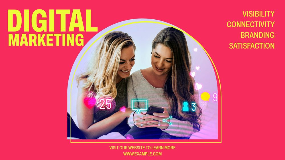 Digital marketing blog banner template, editable design