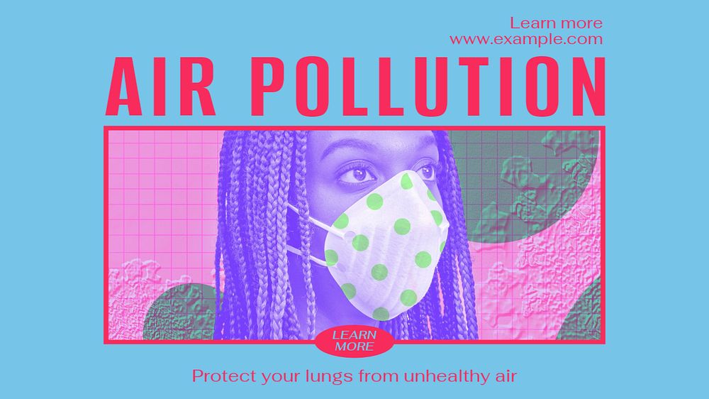 Air pollution blog banner template, editable design