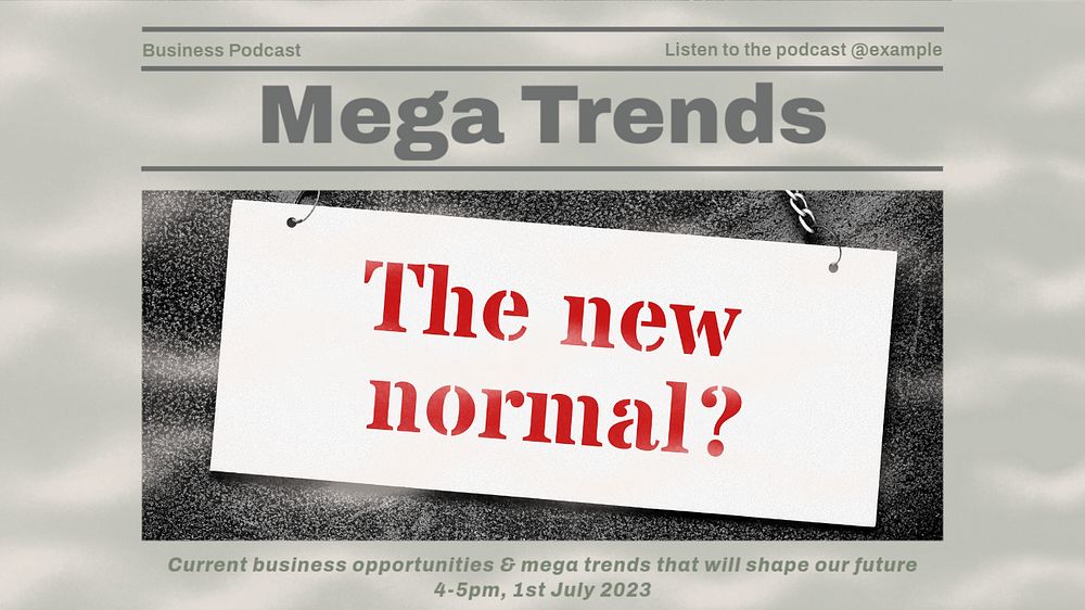 Mega business trends blog banner template, editable design