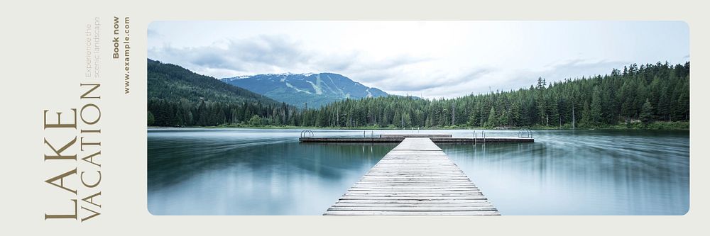 Lake vacation email header template, editable design