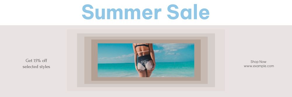 Summer sale email header template, editable design