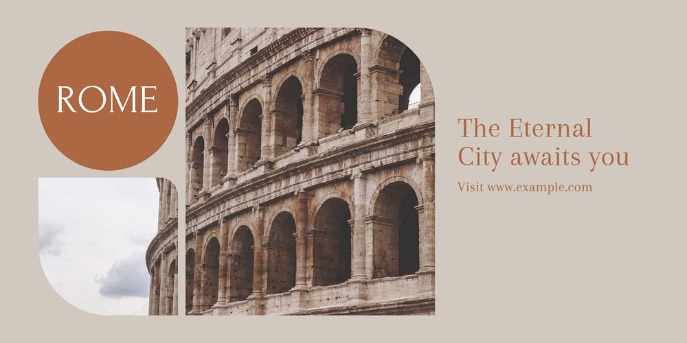 Rome Twitter ad template, editable text & design