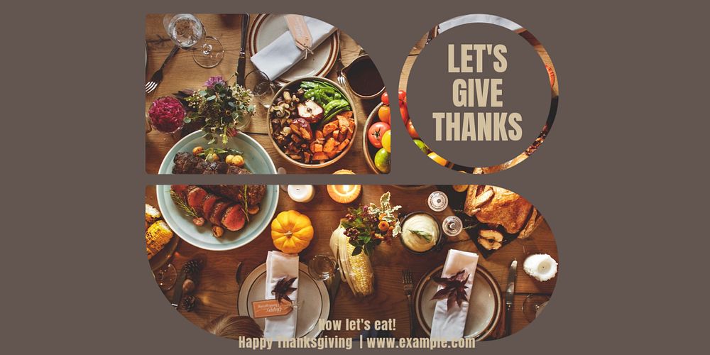 Thanksgiving Twitter post template, editable text