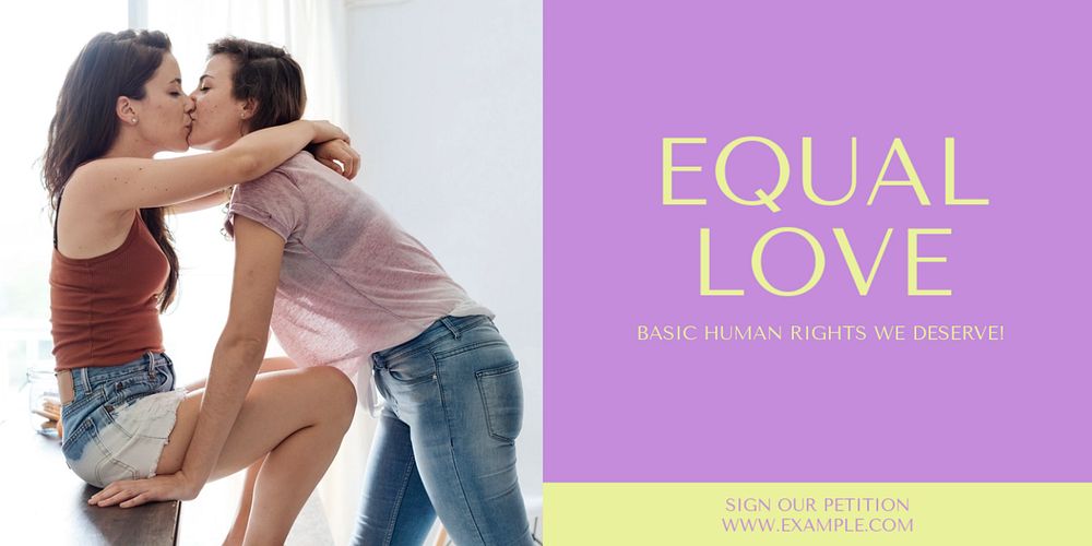 Equal love Twitter post template, editable text