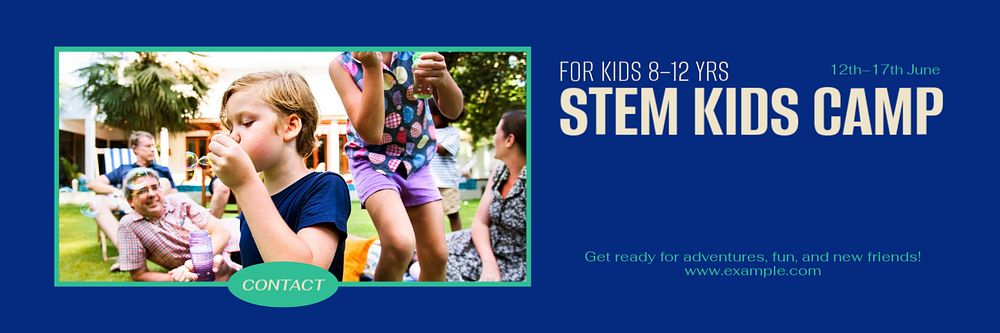 STEM kids camp email header template, editable design