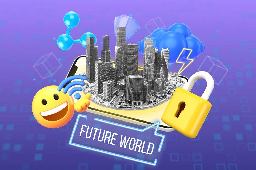Future world, editable word, 3D remix